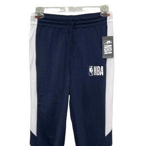 NBA Men's Drawstring Blue White Sweatpants Size S New Athletic Basketball